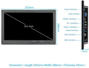 portable monitor for laptop dimension