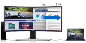 single monitor screen with high aspect ratio