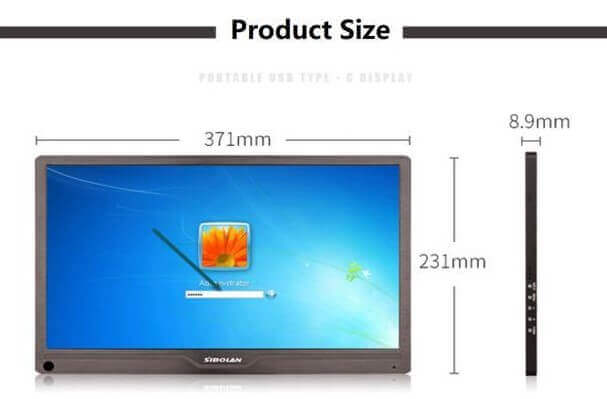 portable monitor size