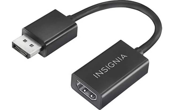 Adapter that connects DisplayPort to HDMI.